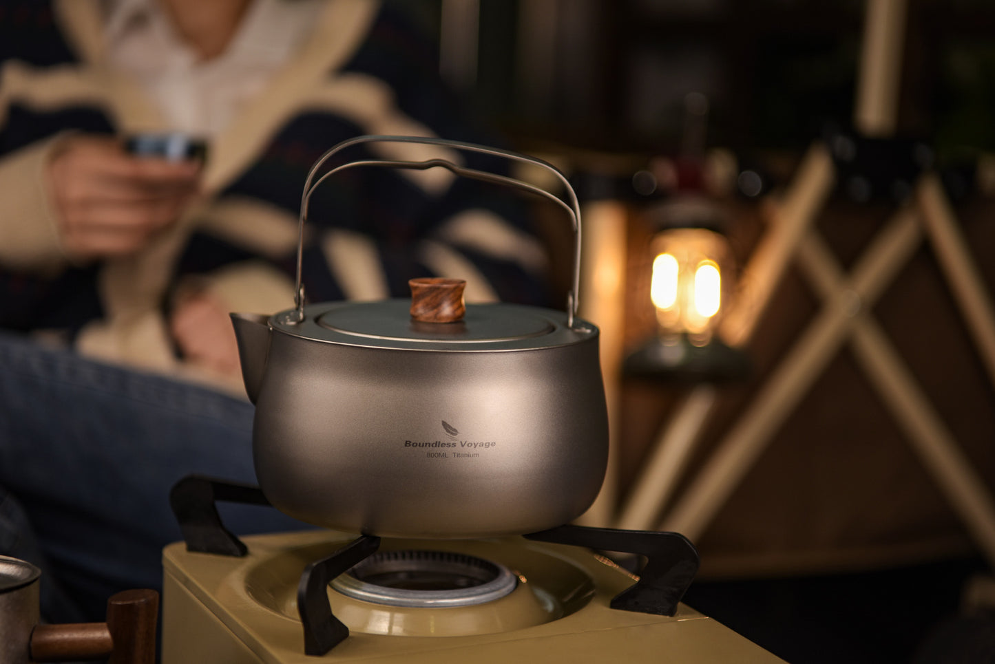 Boundless Voyage Titanium Kettle With Folding Handle Filter Outdoor Camping Teapot Coffee Jug Pot 800ml