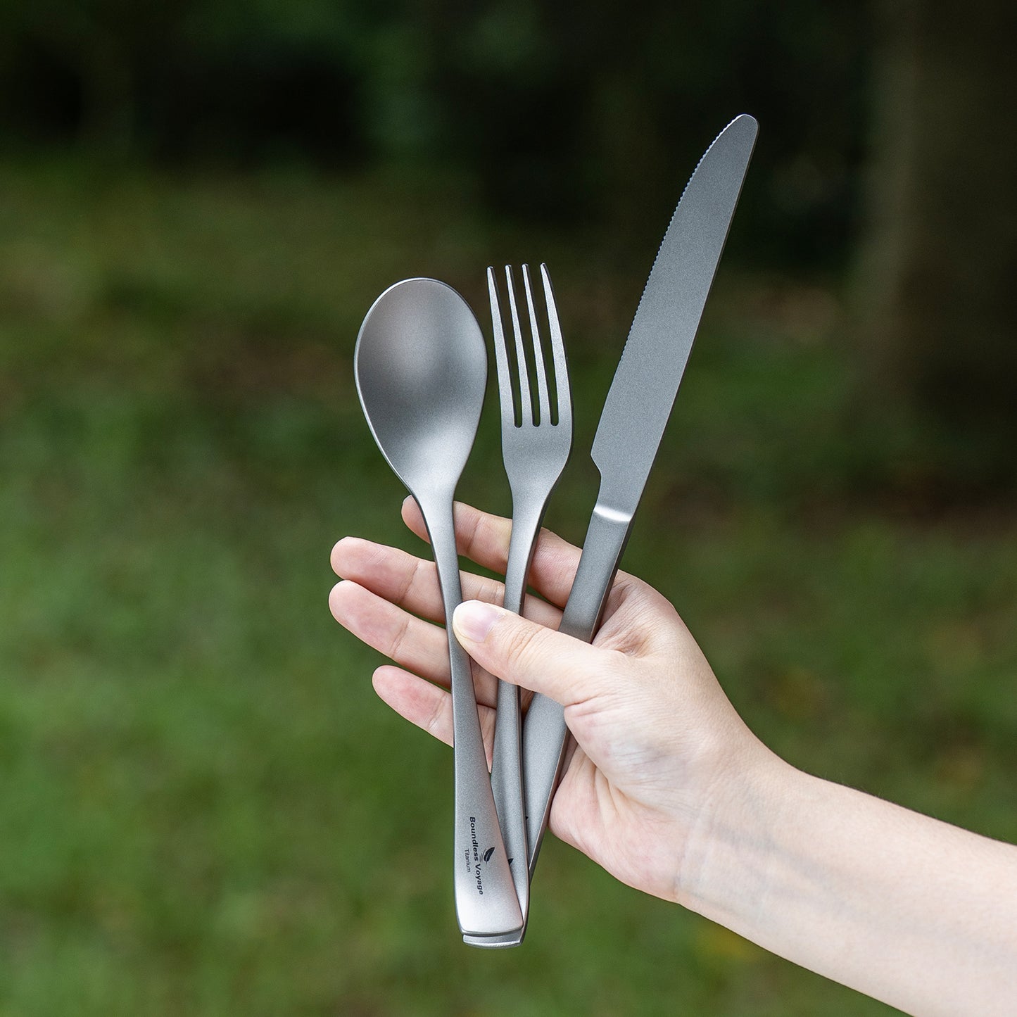 Boundless Voyage Titanium Cutlery Set – Ultralight Camping Knife, Fork & Spoon Tableware for Travel & Everyday Use