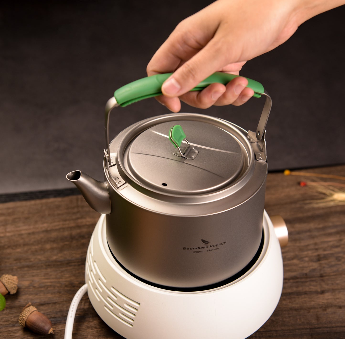 Boundless Voyage 800ml Ultralight Titanium Kettle | Portable Camping Tea Pot with Folding Handle | Durable BPA-Free Outdoor Coffee & Water Boiler