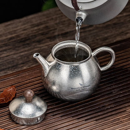 Boundless Voyage Titanium Kungfu Teapot with Lid and Handle Camping Coffee & Tea Pot for Outdoor Backpacking Hiking Teapot 380ml