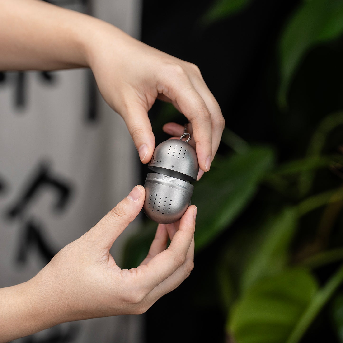 Boundless Voyage Titanium Tea Ball Infuser  Ultralight Tea Strainer with Extended Chain for Loose Tea  Spices