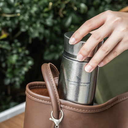 Boundless Voyage 280ml Titanium Vacuum Flask Small Insulated Bottle Portable Car Travel Coffee Tea Cup Keeps Hot or Cold Mini Sports Water Bottle for Chlid Girls Ti3014D