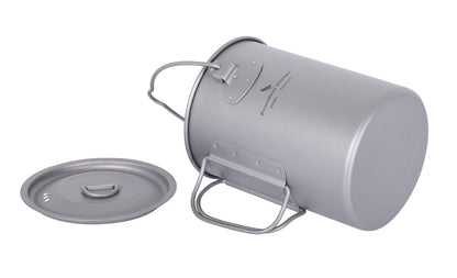 Boundless Voyage Titanium 900ml Camping Mug Pot – Ultralight Hanging Cup with Folding Handle for Hiking, Backpacking, Outdoor Cooking