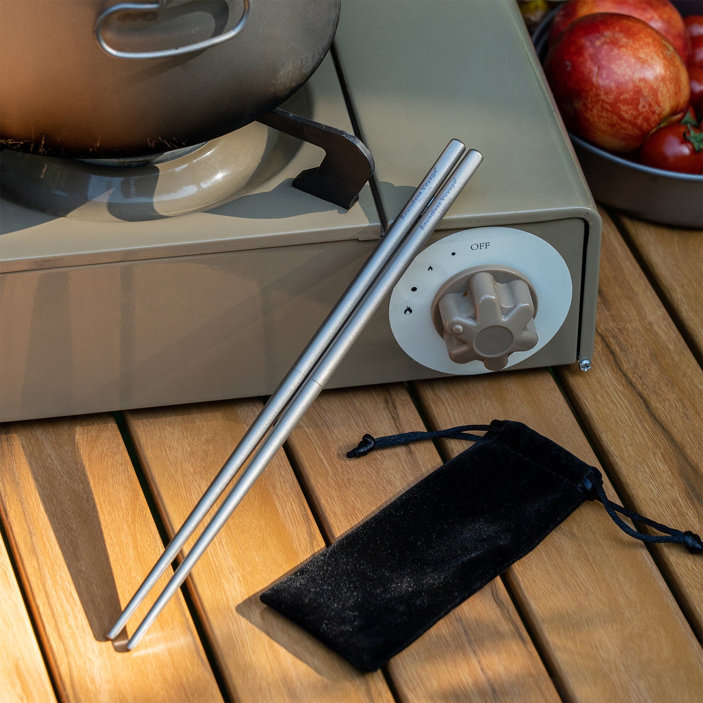 Boundless Voyage Foldable Titanium Chopsticks | Telescopic Ultralight Camping Utensils | Portable Travel Picnic Reusable Tableware