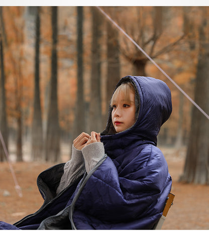 Adult Wearable Sleep Sack – Outdoor Camping & Hiking, Lightweight Hollow Cotton, Warm Winter Cloak Sleeping Bag