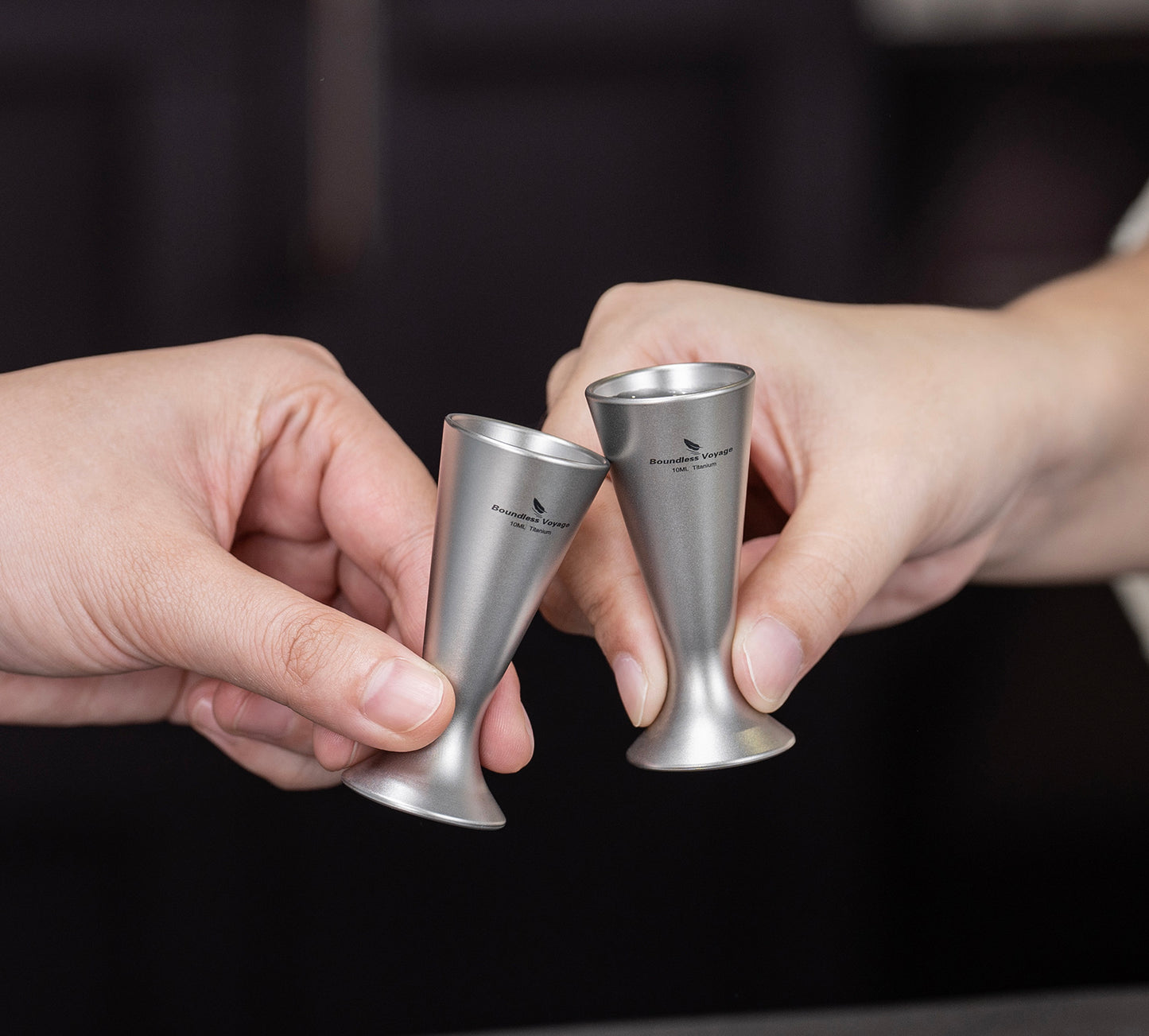 Boundless Voyage Titanium Mini Shot Glass Set | Ultralight Whiskey & Tequila Cups | Small Portable Outdoor Drinking Cups