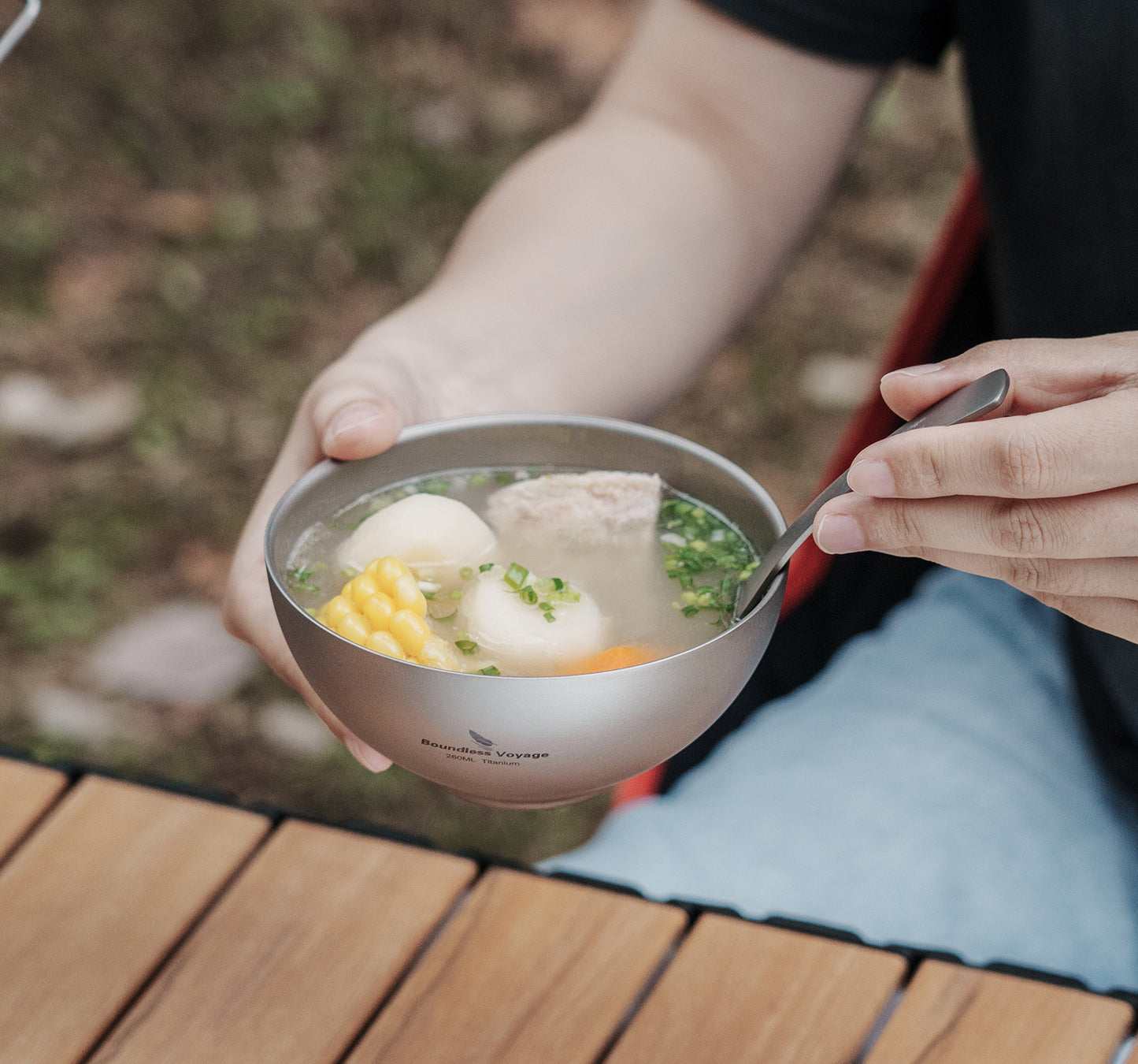 Boundless Voyage Titanium Double-Wall Bowl | Ultralight Portable Camping Cookware & Tableware | Outdoor Hiking Picnic Food Bowl