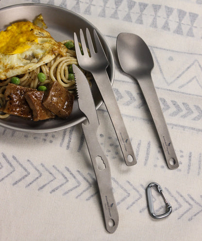 Boundless Voyage Titanium Cutlery Set | Ultralight Fork, Knife & Spoon | Portable & Healthy Dining for Camping & Travel