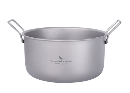 Boundless Voyage Multifunctional Titanium Steamer Soup Pot Frying Pan Set with Lid Outdoor Camping Wok Tea Tray Saucepan Mess Kit