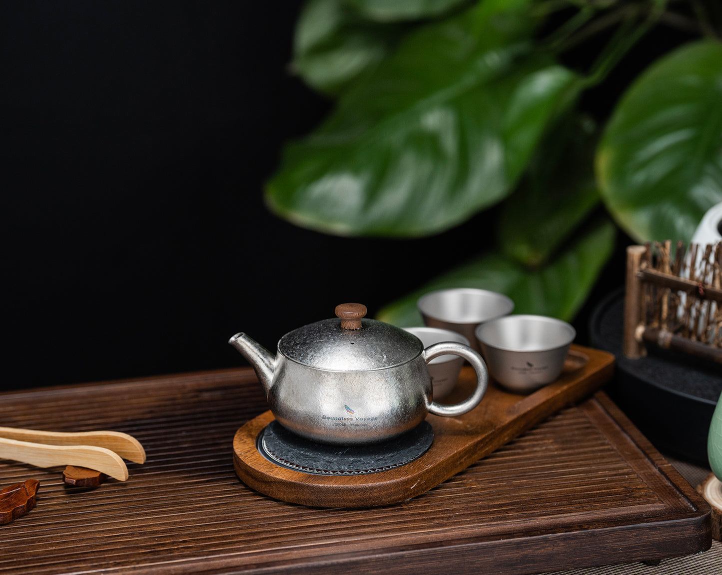 260ml Titanium Teapot with Filter Durable Chinese Kung Fu Tea Set for Adults Lightweight Travel Portable Tea Pot with Wide Spout for Loose Leaf