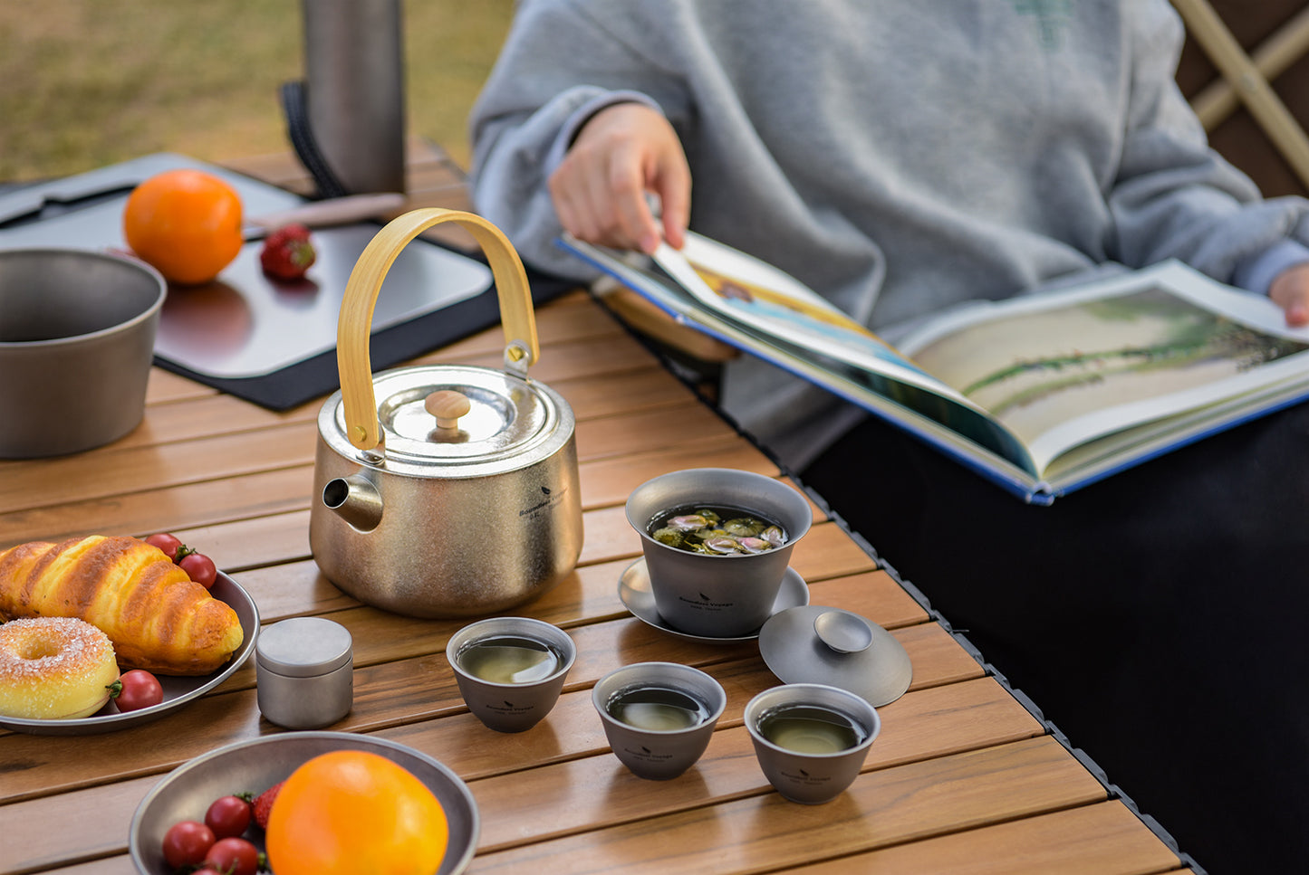 Boundless Voyage 35ml Titanium Double-Walled Tea Cup | 18g Ultralight Mini Tasting Mug | Anti-Scald Insulated Kung Fu Teacup for Camping