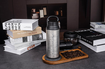 Boundless Voyage 600ml Titanium Double-Walled Cup with Lid – TA1 Insulated Travel Coffee & Tea Mug | Eco-Friendly, Portable & Reusable for Hot & Cold Beverages