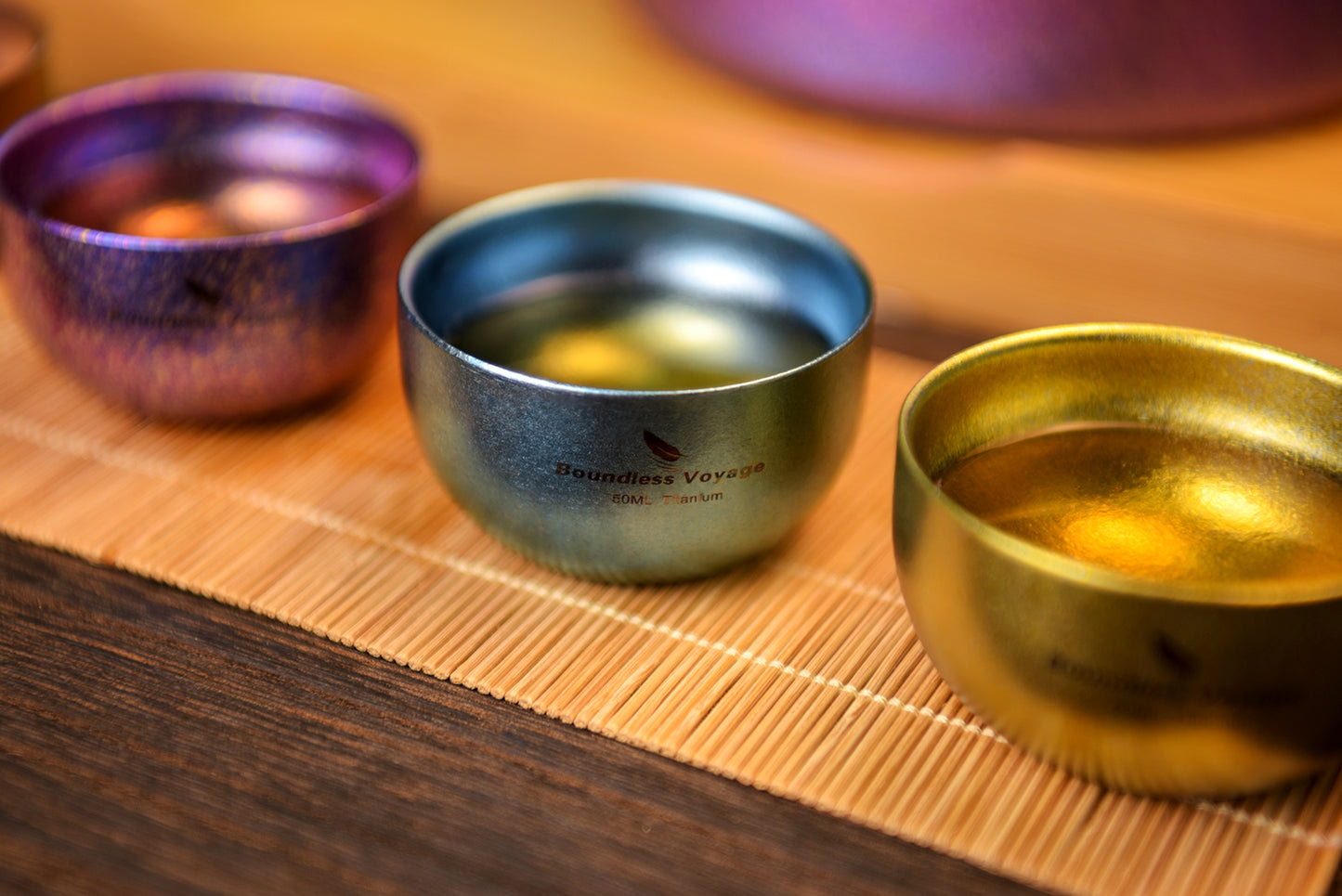 Boundless Voyage Titanium Double Layer Golden Cup Anti-scalding Colorful Teacup Wide Mouth Wine Tea Mug Drinkware