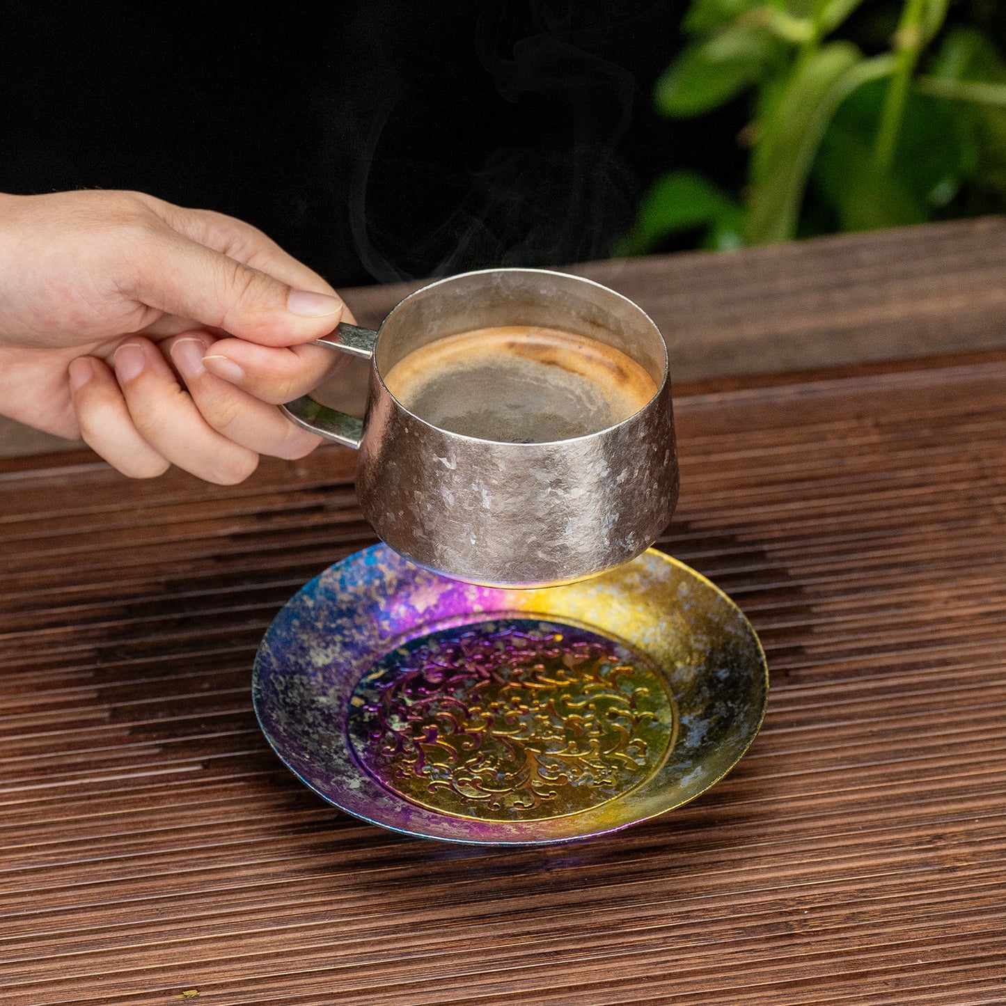 Boundless Voyage Titanium Tea Tray – Detachable Gongfu Tea Drain Tray with Water Storage for Home, Office & Travel