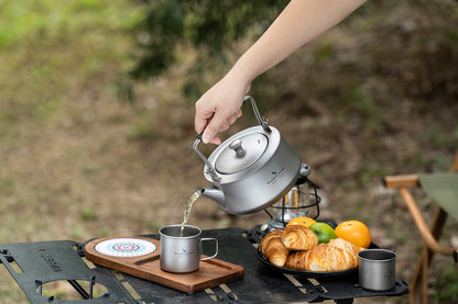 Boundless Voyage 800ML Titanium Kettle with Filter & Folding Handle Ultralight Teapot Outdoor Camping Water Jug for Loose Tea Ti3093D