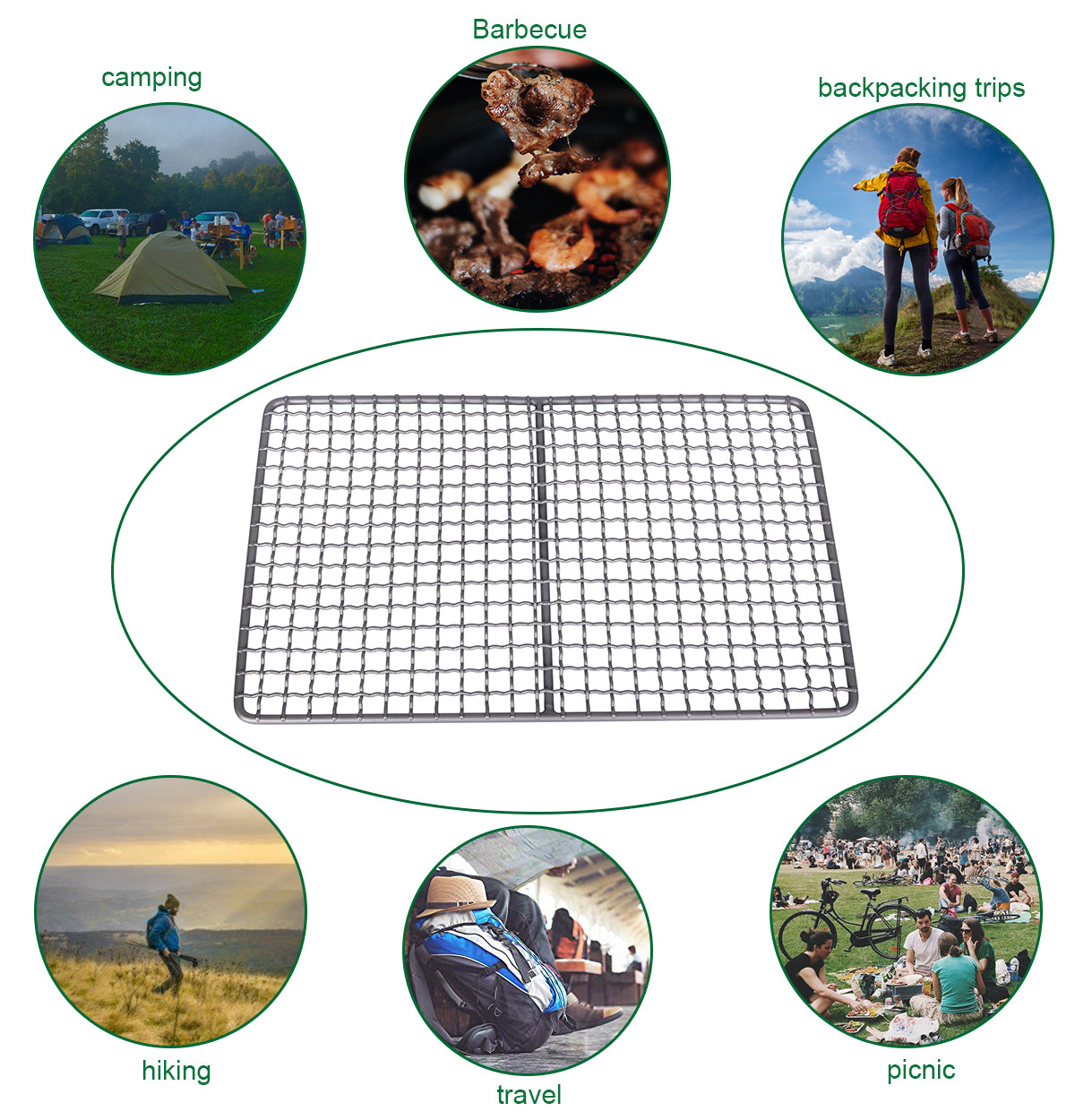 Boundless Voyage Mini Titanium Charcoal BBQ Grill Plate – Ultralight Portable Camping & Beach Grill