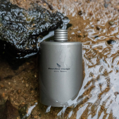 Boundless Voyage 200ml Titanium Pocket Flagon – Portable Camping Flask, Lightweight Hip Flask for Outdoor Adventures, Picnics, & Sports