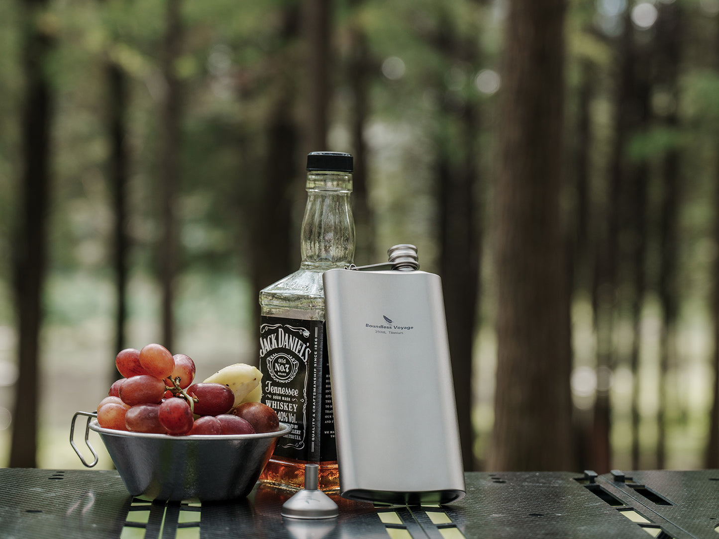 Boundless Voyage 250ml Titanium Hip Flask | Ultralight 8.5oz Pocket Whiskey Bottle | Leakproof & Non-Metallic Taste Liquor Flask for Camping, Hiking, EDC & Travel& Non-Metallic Taste Liquor Flask for Camping, Hiking & Travel Gift Set