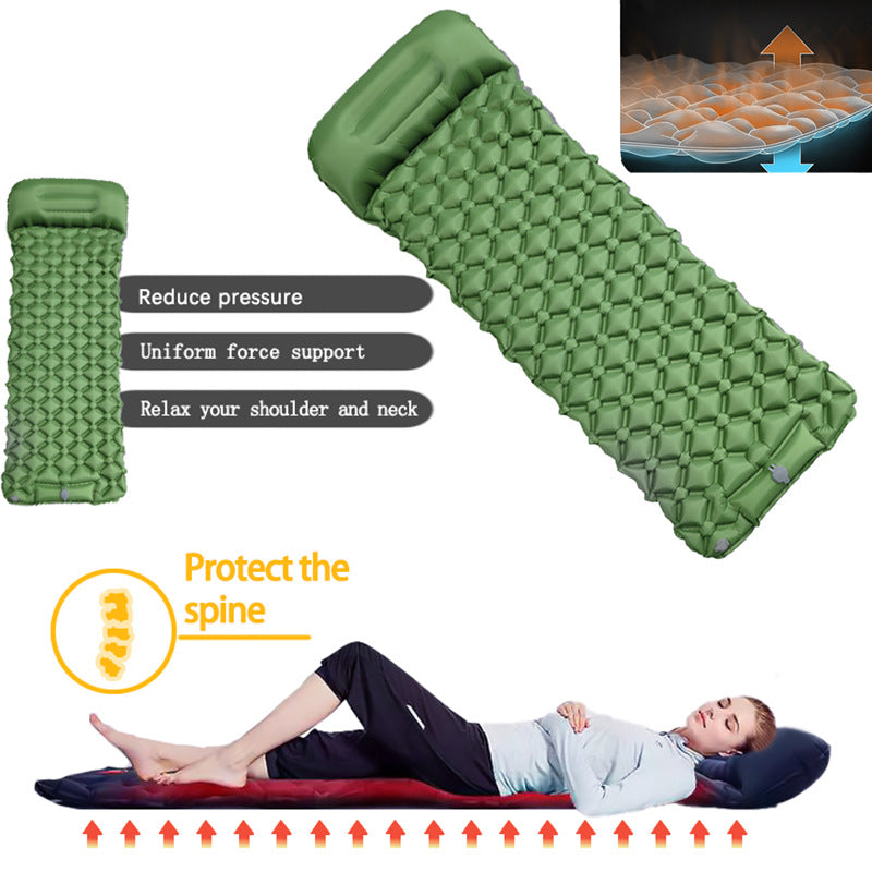 Ultralight Foot-Press Inflatable Sleeping Pad – Compact Waterproof Camping Air Mattress (800g, 2600cm³) for Solo Hiking & Backpacking