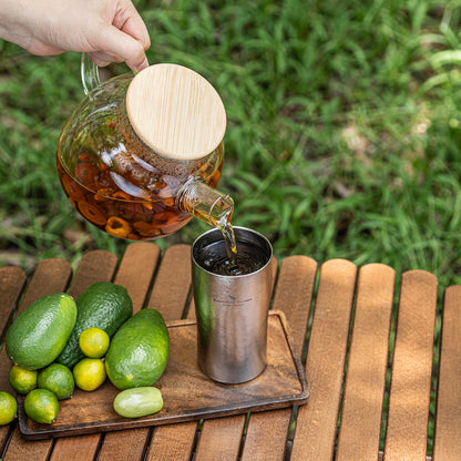 Boundless Voyage Titanium Double-Walled Beer Cup Ultralight Coffee Tea Juicy Cups for Home Outdoor Camping Picnic 300ml Crystallized Finish