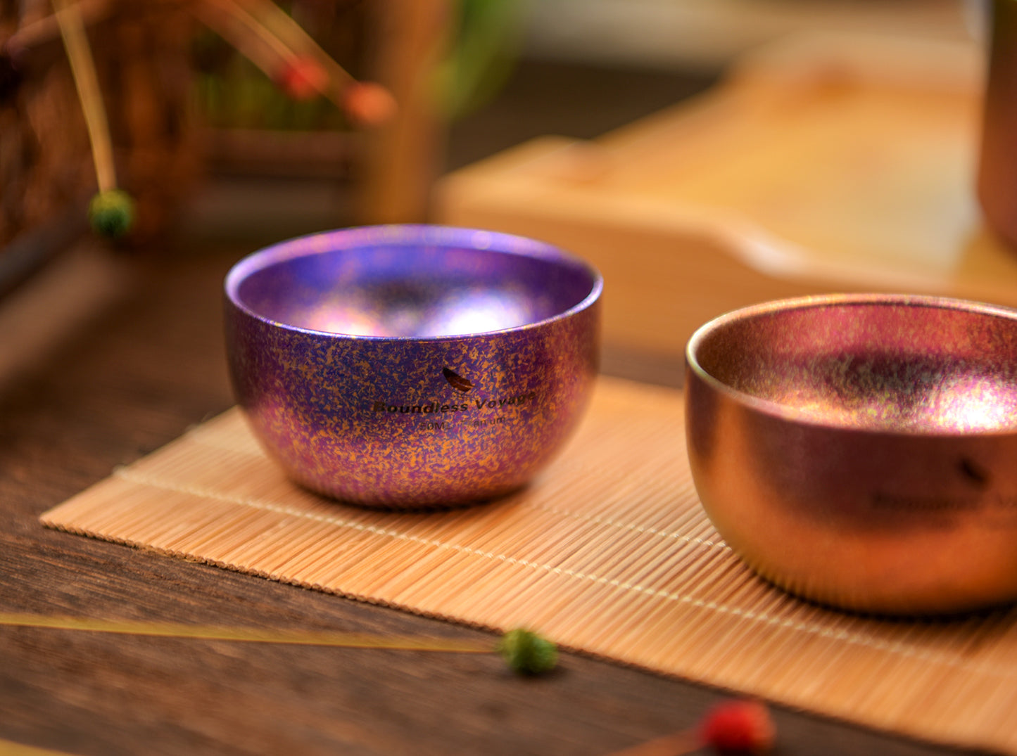 Boundless Voyage Titanium Double Layer Golden Cup Anti-scalding Colorful Teacup Wide Mouth Wine Tea Mug Drinkware