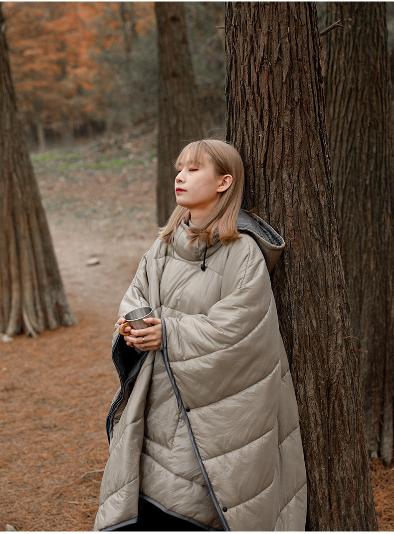 Adult Wearable Sleep Sack – Outdoor Camping & Hiking, Lightweight Hollow Cotton, Warm Winter Cloak Sleeping Bag