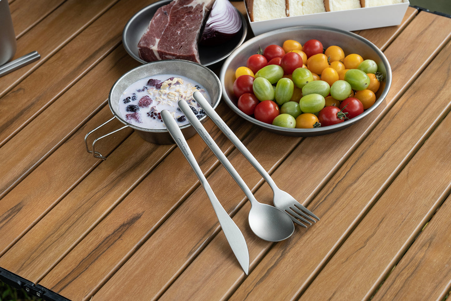 Boundless Voyage Titanium Camping Cutlery Set – Knife, Fork, Spoon & Chopsticks, Ultralight Tableware for Outdoor Travel & Home Use