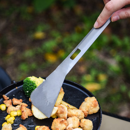 Boundless Voyage Titanium Alloy Tong, Spork，Shovel and Spatula All-In-One Utensil for Portable Lightweight Multi Utensil for Camping Kitchen Cookware Backpacking, Travel, Outdoor Cooking Eating