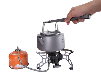 Titanium 1L Kettle with Folding Handle Filter Ultralight Big Capacity Pot For Outdoor Camping