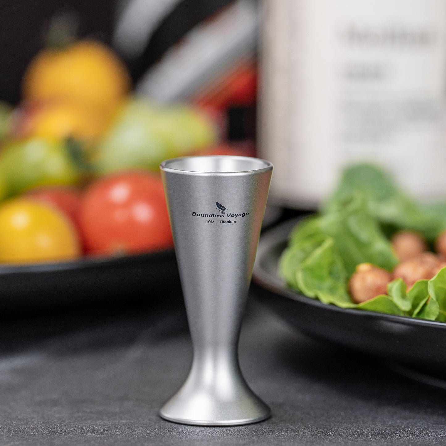 Boundless Voyage Titanium Mini Shot Glass Set | Ultralight Whiskey & Tequila Cups | Small Portable Outdoor Drinking Cups
