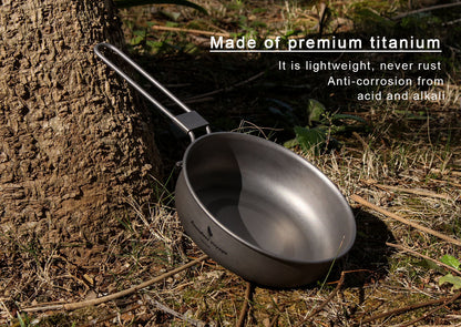5 inch Titanium Camping Frying Pan – Ultralight Backpacking Cookware for Outdoor Cooking