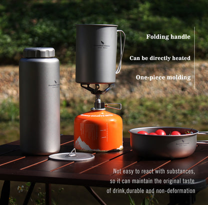 Boundless Voyage Titanium Bottle with Nesting Cup Lightweight Portable for Hiking Camping Picnic