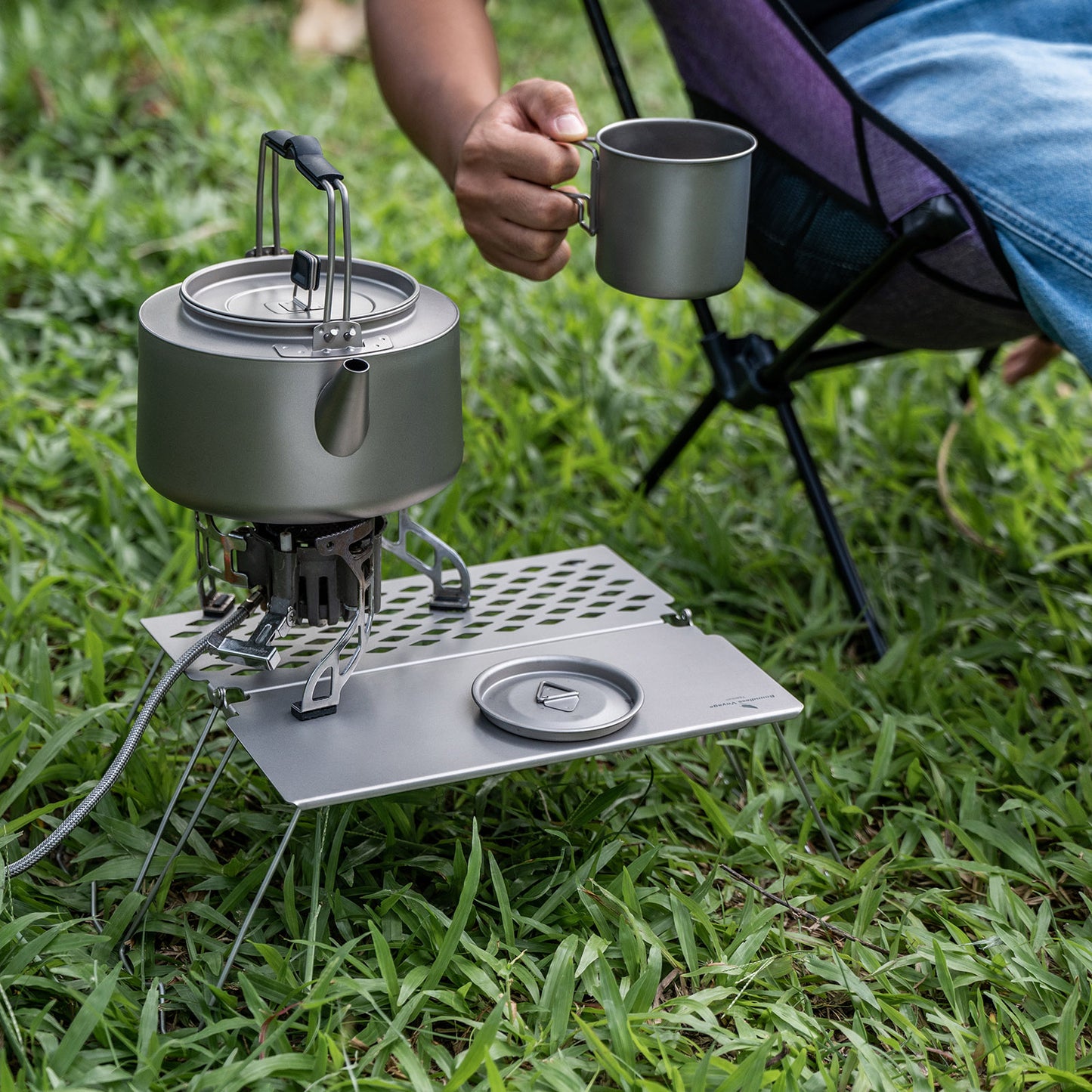 Boundless Voyage Titanium Folding Camping Table with Legs Outdoor Tableware Suitable for Picnic Camping Outdoor Hiking Ti2028C