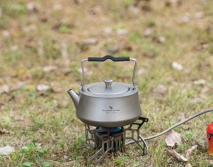 Boundless Voyage 800ML Titanium Kettle with Filter & Folding Handle Ultralight Teapot Outdoor Camping Water Jug for Loose Tea Ti3093D
