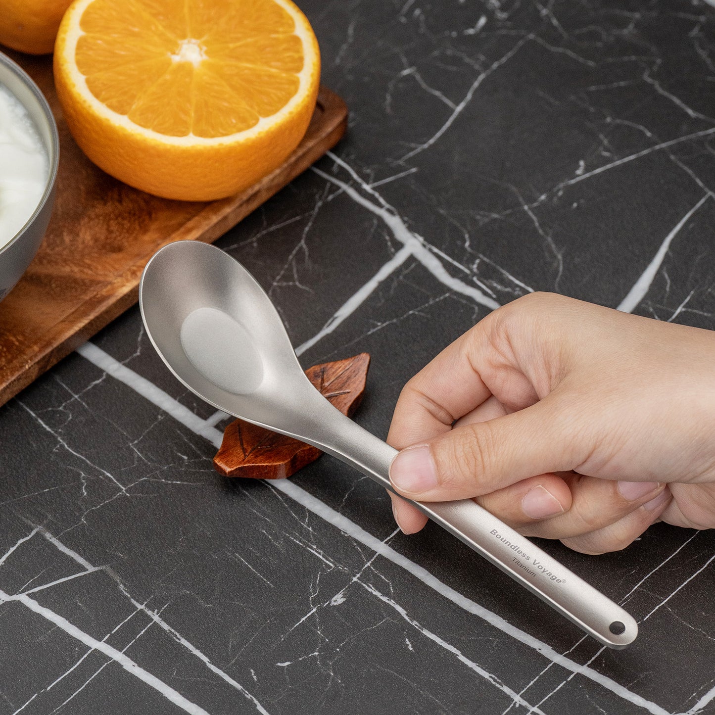 Boundless Voyage Titanium Spoon with Long Handle Outdoor Camping Ultralight Soup Spoon Cutlery Utensil