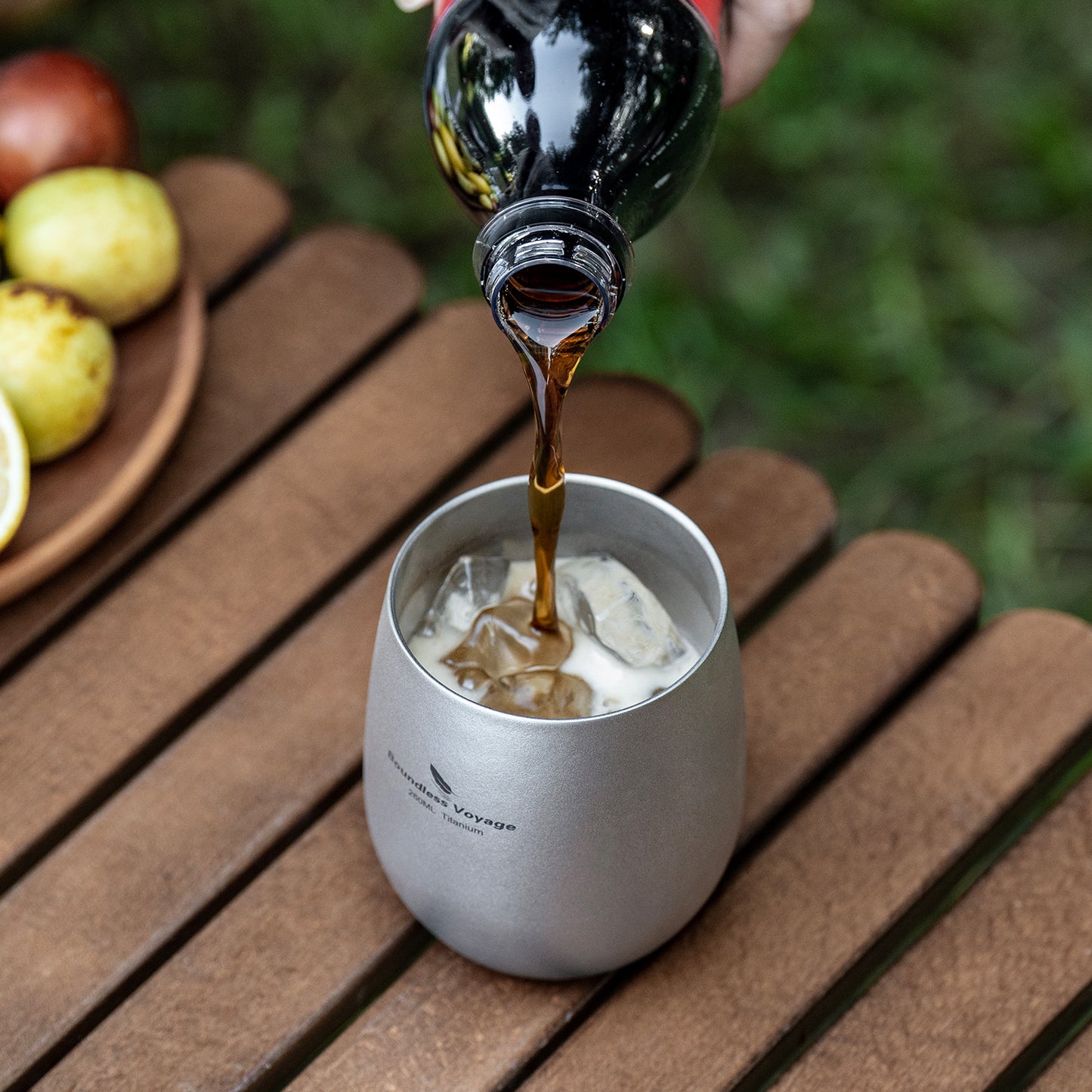 Boundless Voyage Titanium Double-Wall Cup – Ultralight TA1 Camping Coffee Mug for Travel, Hiking & Outdoor Use