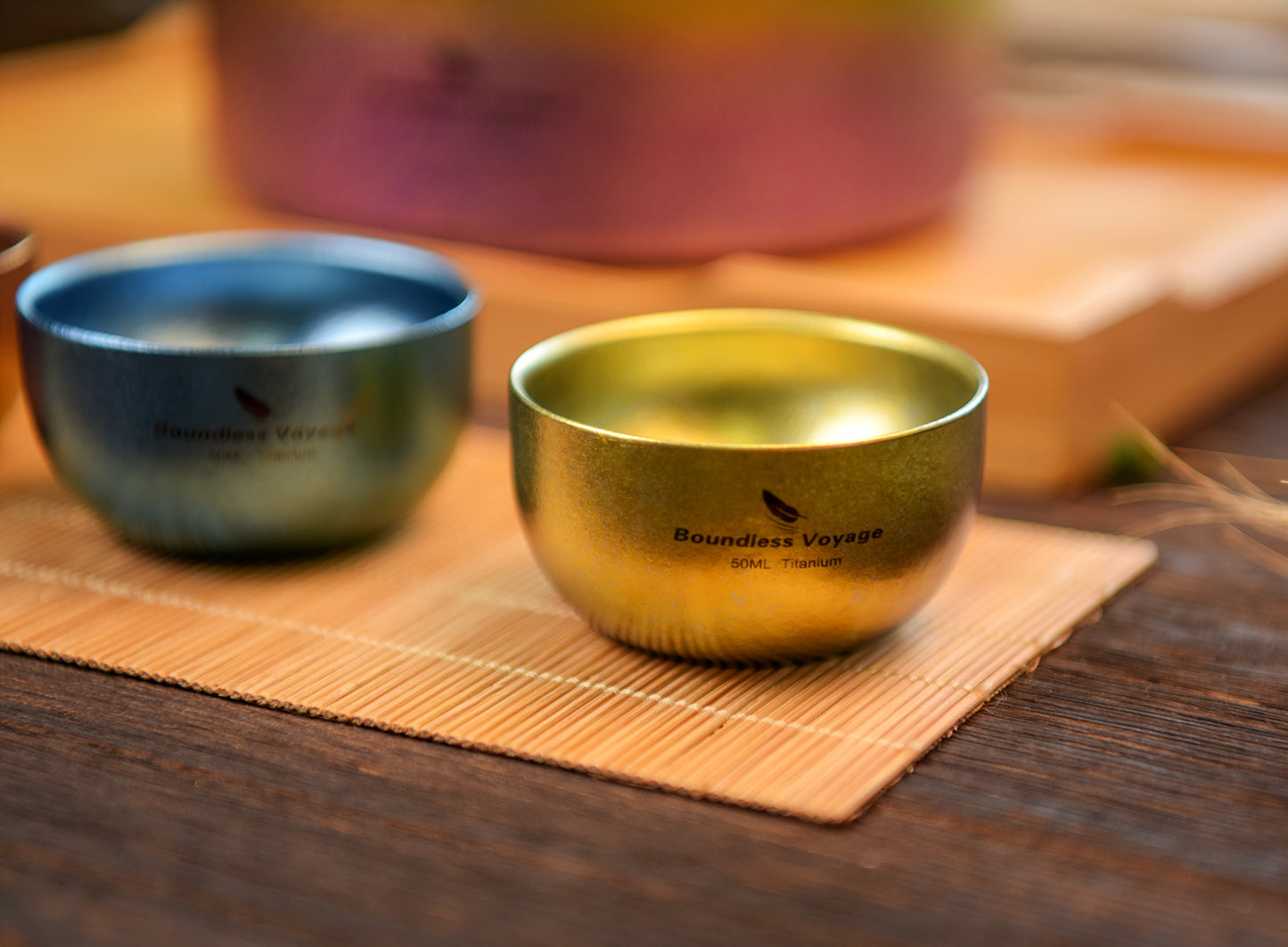 Boundless Voyage Titanium Double Layer Golden Cup Anti-scalding Colorful Teacup Wide Mouth Wine Tea Mug Drinkware
