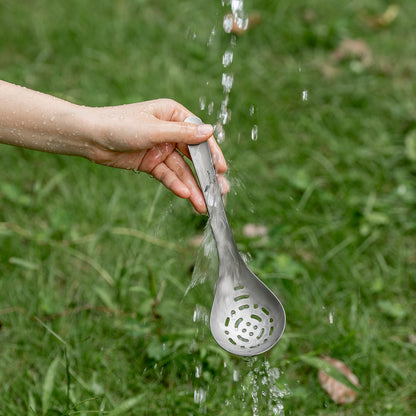 Boundless Voyage Pure titanium soup colander skimmer colander ultralight long handle portable tableware cooking fried food filter kitchen tools