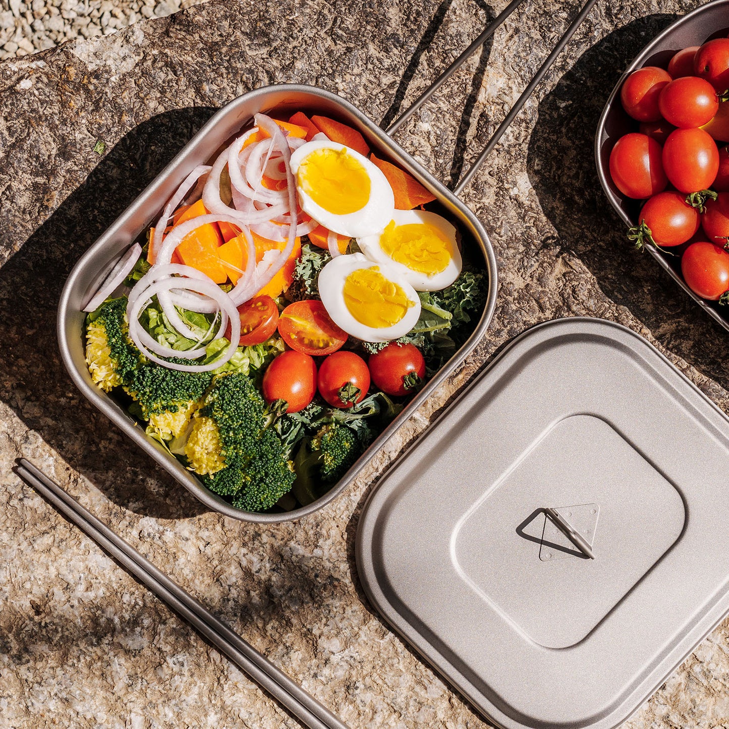 Boundless Voyage Outdoor Titanium Military Mess Tin with Lid & Folding Handle – 1000ml | Ultralight Camping Bushcraft Cookware, Lunch Box, Bowl & Pan