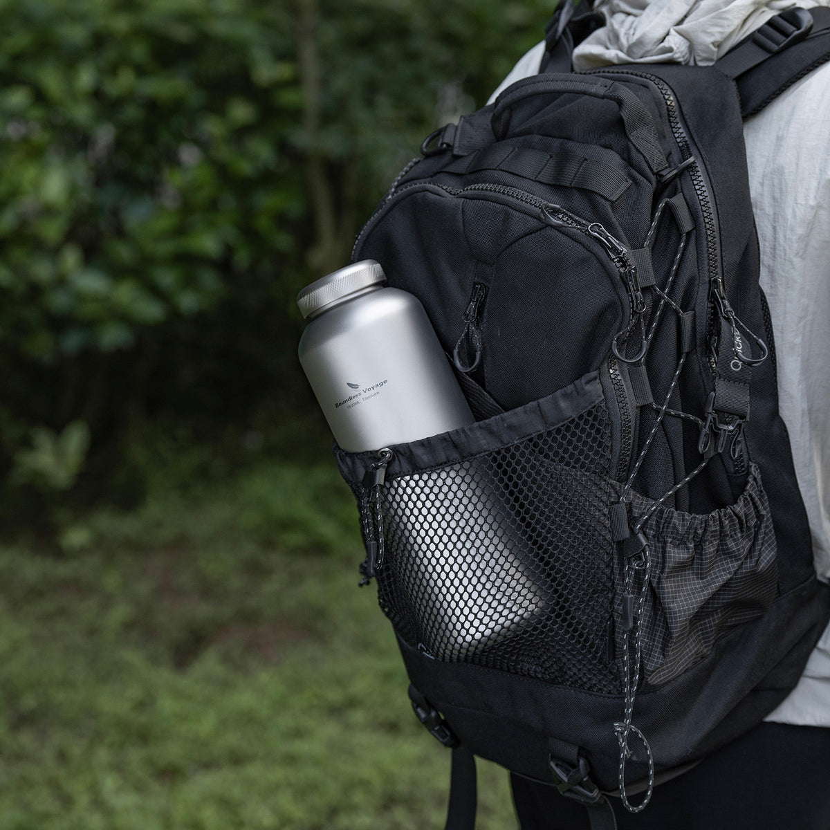Boundless Voyage 1500ml Titanium Water Bottle – Lightweight Leak-Proof 1.5L Bottle with 2 Lids for Camping, Hiking, Travel & Gym