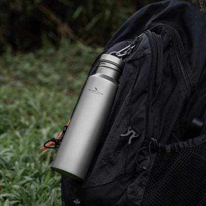 Titanium Water Bottle with Lid Wide Mouth Leak-Proof Reusable Sport Drinking Bottle for Camping Hiking Picnic Climbing Running Tea Coffee