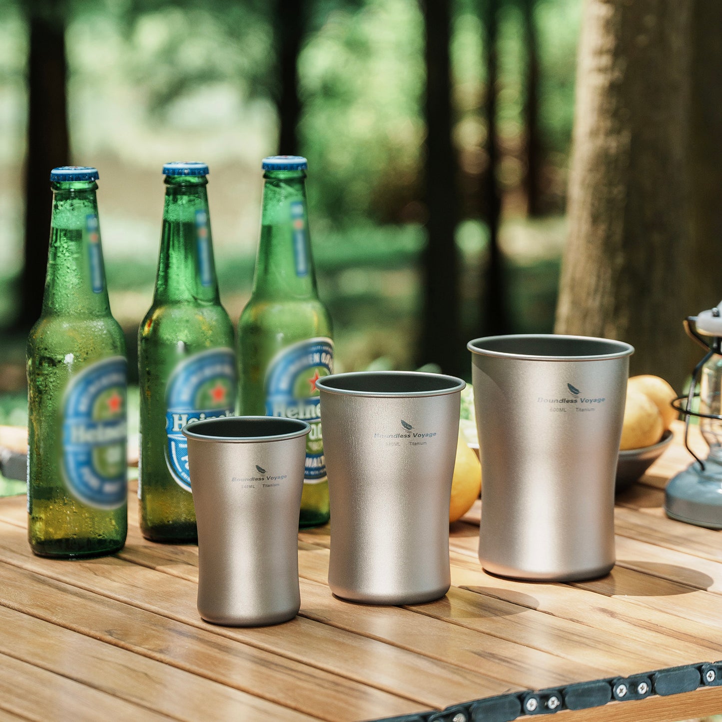Boundless Voyage Titanium Beer Mugs Ultralight Coffee Tea Juicy Cups for Outdoor Camping Picnic 240ml 380ml 600ml