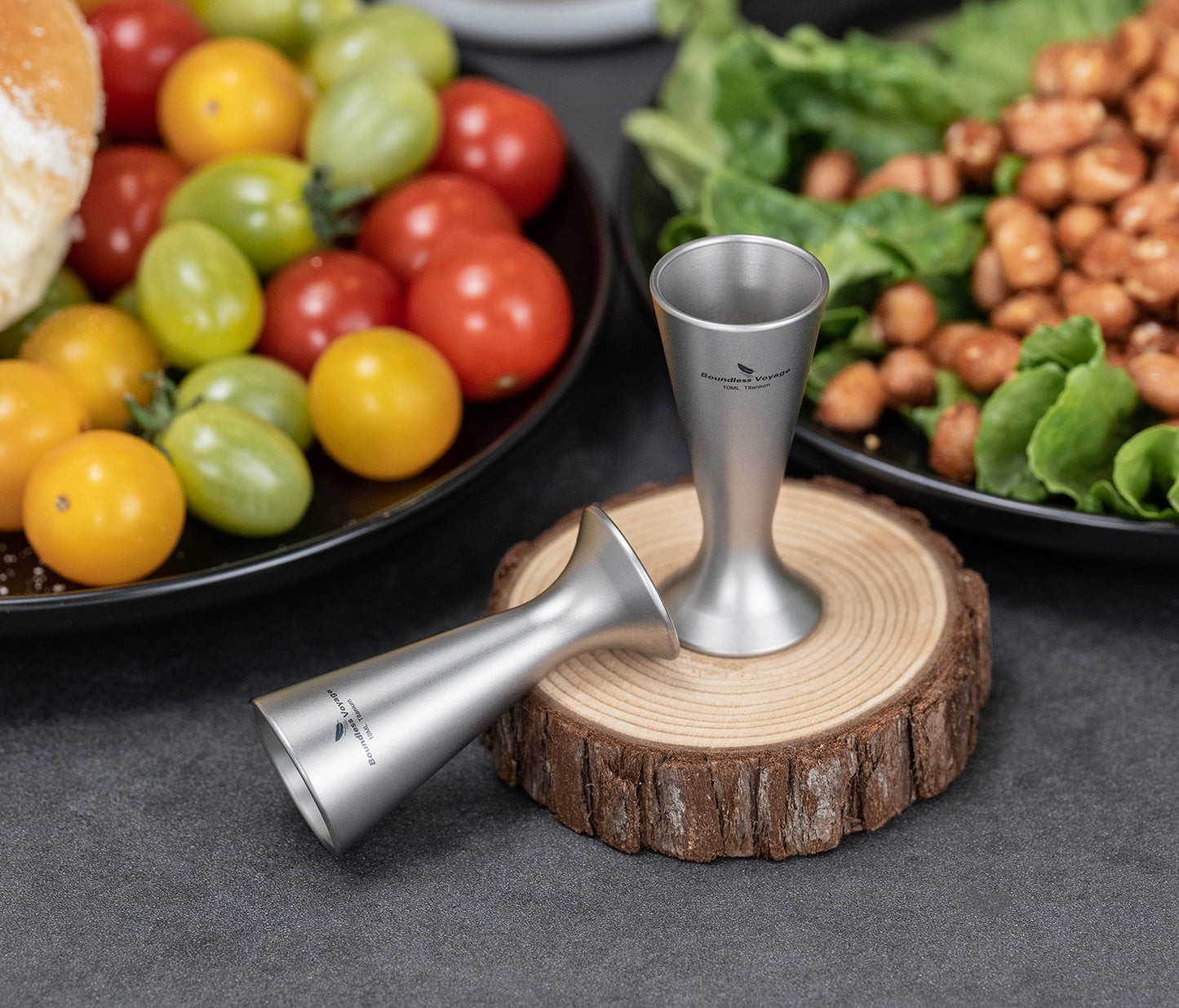 Boundless Voyage Titanium Mini Shot Glass Set | Ultralight Whiskey & Tequila Cups | Small Portable Outdoor Drinking Cups
