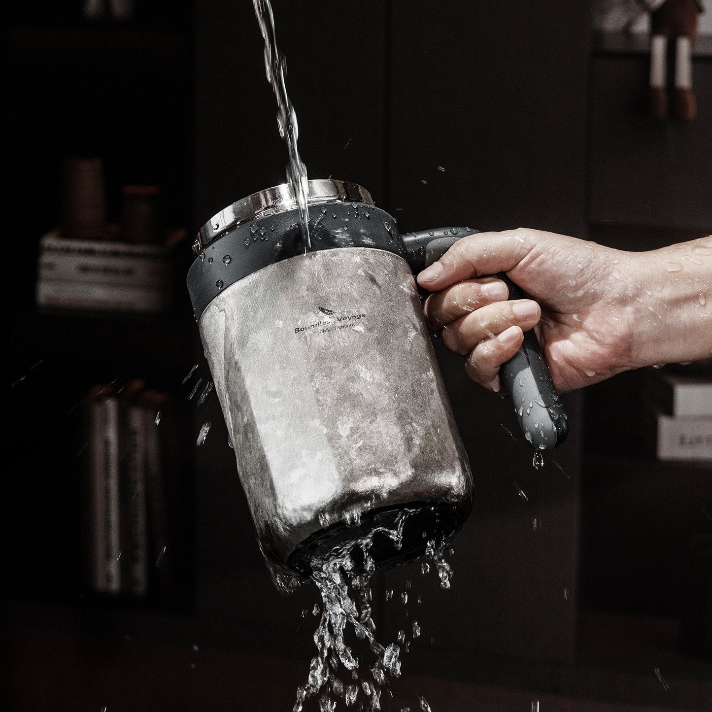 Boundless Voyage 700ml Titanium Double-Walled Cup Insulated Water Cup with Lid & Filter Portable Reusable Travel Coffee Mug for Hot and Cold Beverages