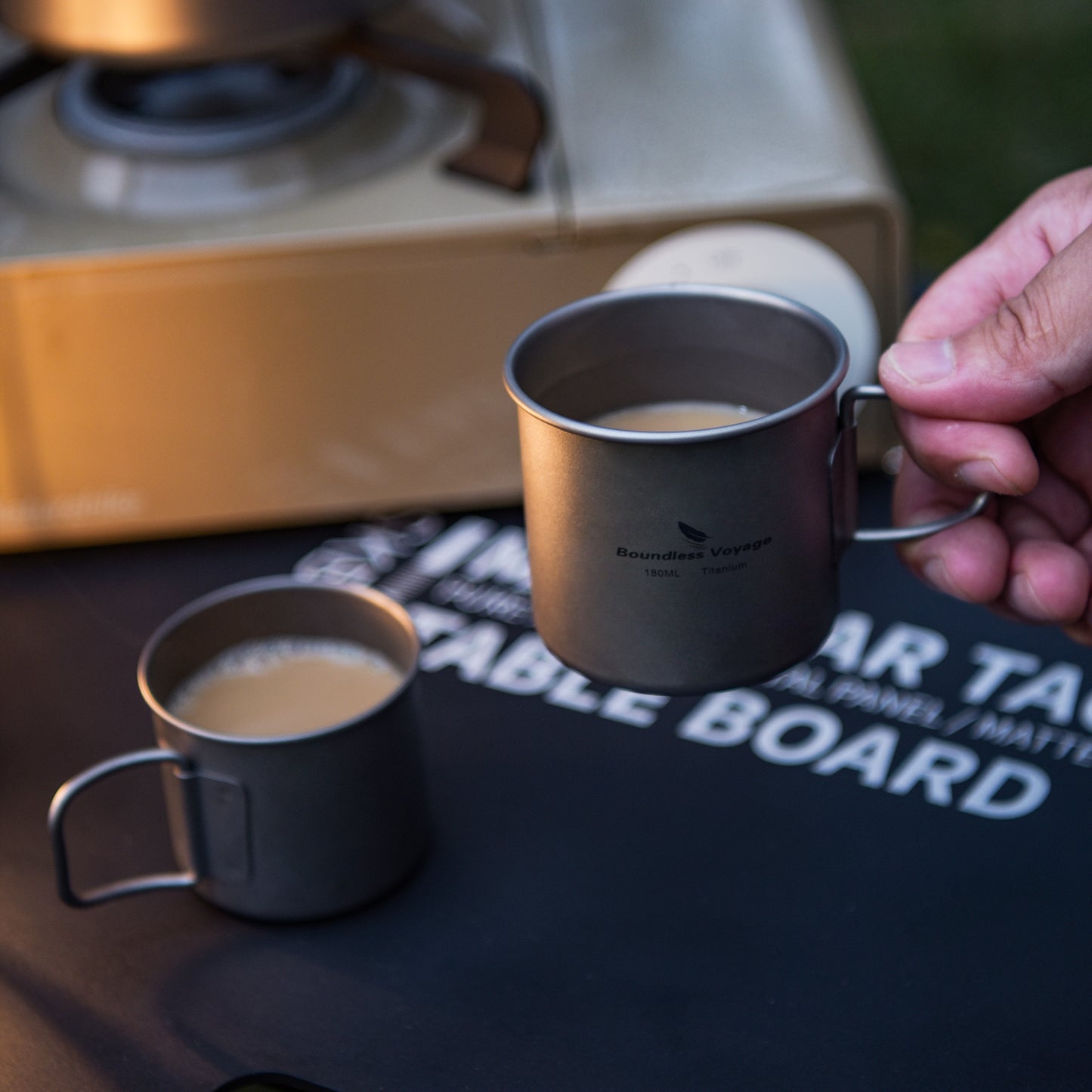 Boundless Voyage Ultralight Titanium Cup | 120ml / 180ml Portable Tea & Wine Mug | Premium Metal Drinking Glass for Camping, Coffee & Outdoor Spirits