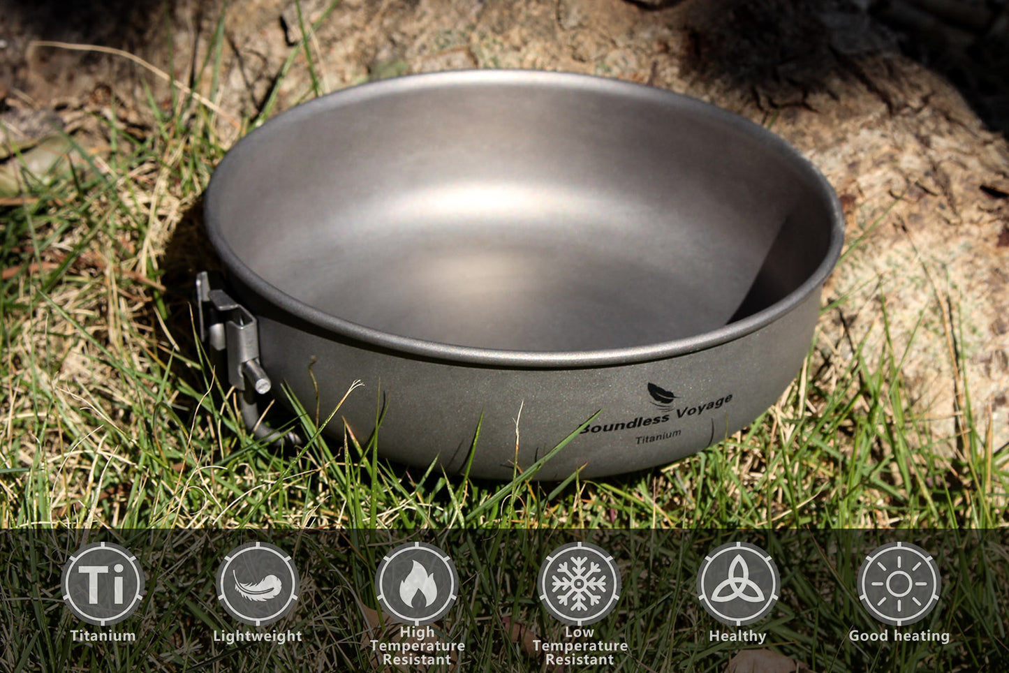 5 inch Titanium Camping Frying Pan – Ultralight Backpacking Cookware for Outdoor Cooking