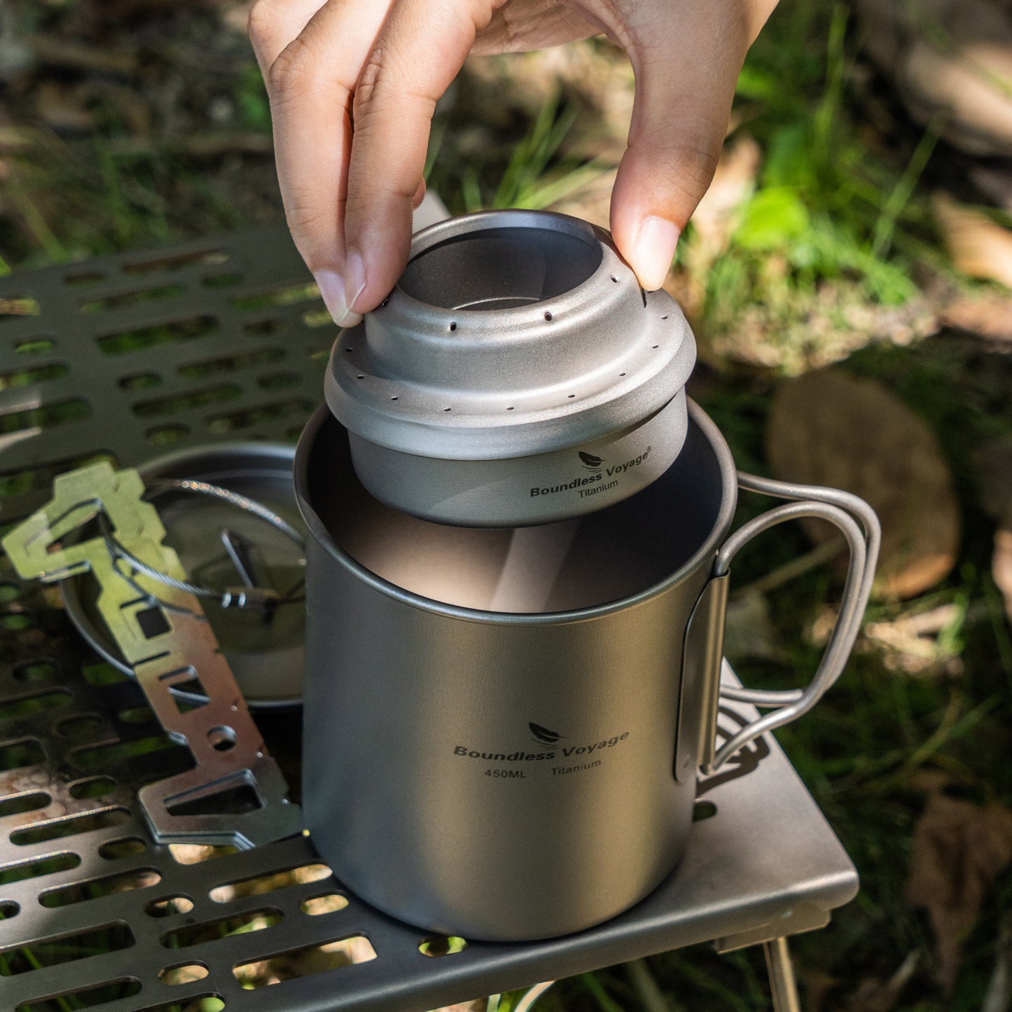 Boundless Voyage Titanium Spirit Alcohol Stove Outdoor Camping Mini Spirit Cooker Alcohol Burner for Picnic Backpacking