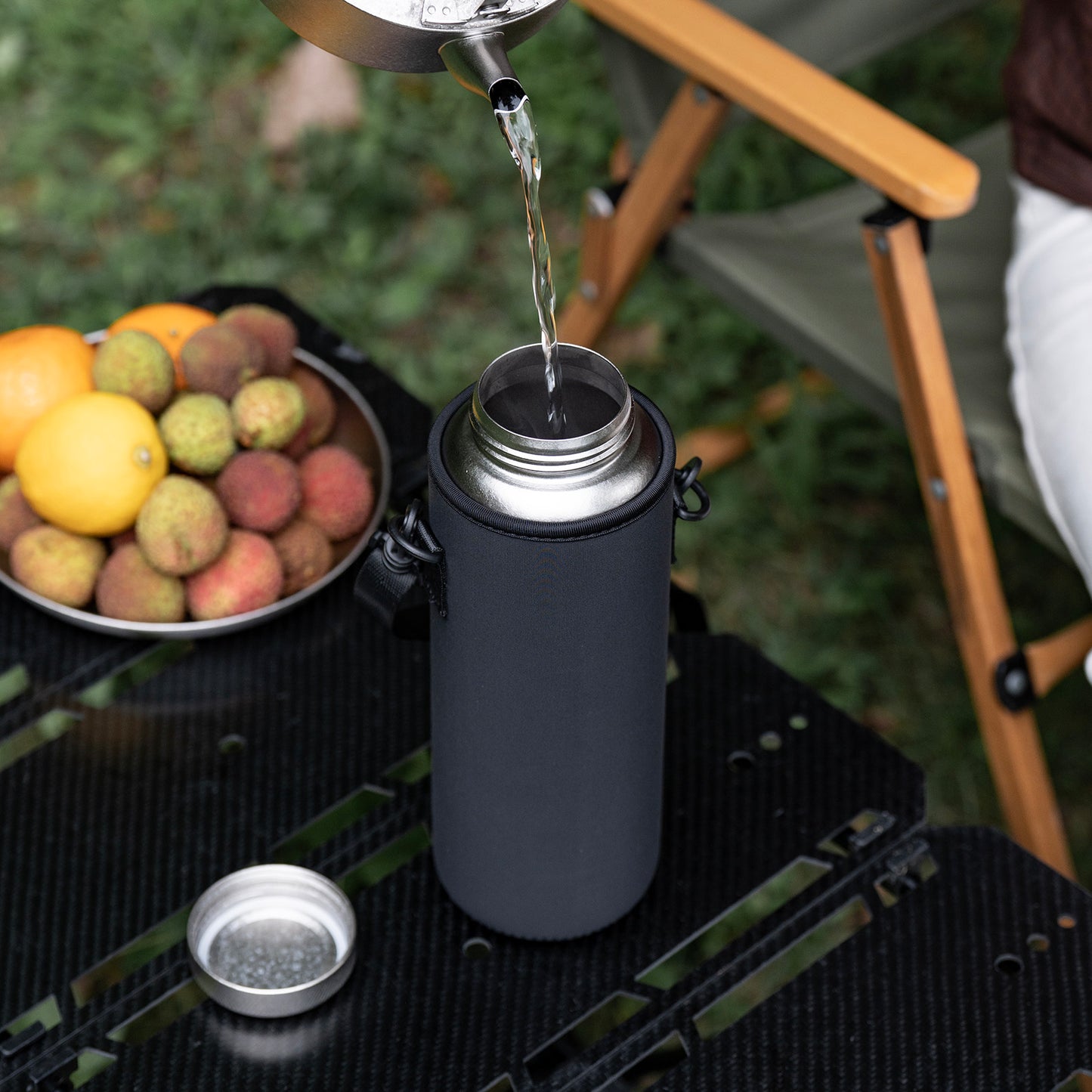 Boundless Voyage 1200ml Titanium Water Bottle with Dual Lids – Wide Mouth Leakproof Outdoor Bottle for Camping, Hiking, Gym & Travel