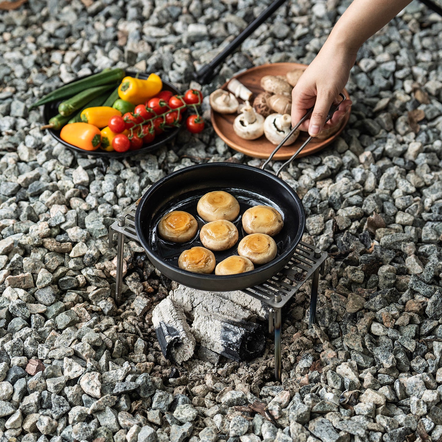 Boundless Voyage Titanium Mini Camping Grill – Ultralight BBQ Grate with Carry Bag for Backpacking, Charcoal Grilling & Outdoor Cooking