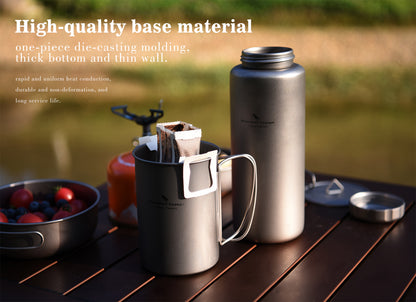 Boundless Voyage Titanium Bottle with Nesting Cup Lightweight Portable for Hiking Camping Picnic